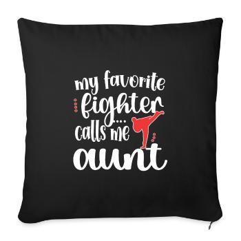 Taekwondo Tante Fière Taekwondo Tante Cadeau - Housse de coussin décorative 45 x 45 cm - noir - Devant