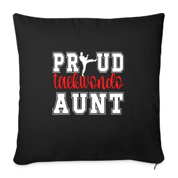 Fier Taekwondo Tante Taekwondo Tante Cadeau - Housse de coussin décorative 45 x 45 cm - noir - Devant