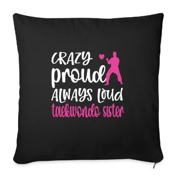 Taekwondo Sœur Fière Taekwondo Sœur - Housse de coussin décorative 45 x 45 cm - noir - Devant