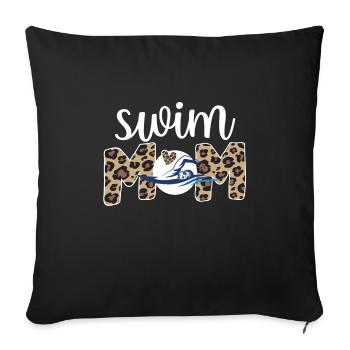 Fière maman nageuse Maman nageuse Maman - Housse de coussin décorative 45 x 45 cm - noir - Devant
