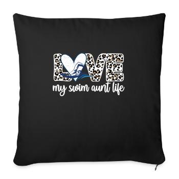 Best Swimming Aunt Aunt Swimmer Swimming Aunt - Sofa pillowcase 17,3'' x 17,3'' (45 x 45 cm) - black - Front