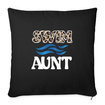 Best Swimming Aunt Aunt Swimmer Swimming Aunt - Sofa pillowcase 17,3'' x 17,3'' (45 x 45 cm) - black - Front