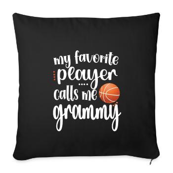 Grammy Grandma By Basketball Player Basketball Grammy - Sofa pillowcase 17,3'' x 17,3'' (45 x 45 cm) - black - Front