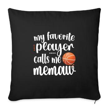 Memaw Grandma Of Basketball Player Basketball Memaw - Sofa pillowcase 17,3'' x 17,3'' (45 x 45 cm) - black - Front