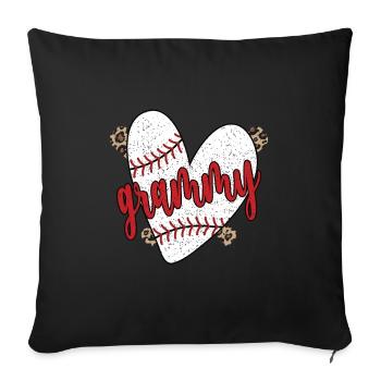 Grammy Grandma Of a Baseball Player Baseball Grammy - Sofa pillowcase 17,3'' x 17,3'' (45 x 45 cm) - black - Front
