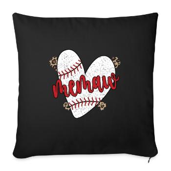 Memaw Grandma Of a Baseball Player Baseball Memaw - Sofa pillowcase 17,3'' x 17,3'' (45 x 45 cm) - black - Front