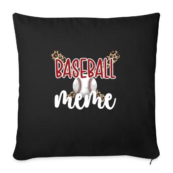 Meme Grand-mère d’un joueur de baseball Baseball Meme - Housse de coussin décorative 45 x 45 cm - noir - Devant