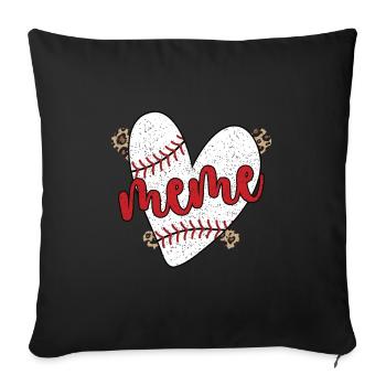 Meme Grand-mère d’un joueur de baseball Baseball Meme - Housse de coussin décorative 45 x 45 cm - noir - Devant