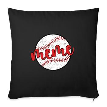 Meme Grand-mère d’un joueur de baseball Baseball Meme - Housse de coussin décorative 45 x 45 cm - noir - Devant