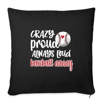 Nanny Grandma From Baseball Player Baseball Nanny - Sofa pillowcase 17,3'' x 17,3'' (45 x 45 cm) - black - Front