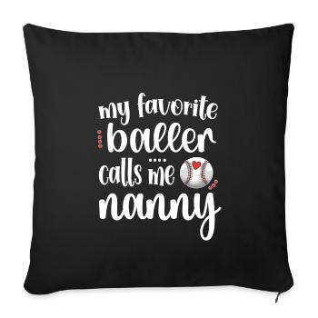 Nanny Grandma From Baseball Player Baseball Nanny - Sofa pillowcase 17,3'' x 17,3'' (45 x 45 cm) - black - Front