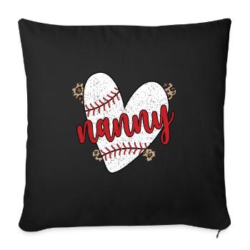 Nanny Grandma Of a Baseball Player Baseball Nanny - Sofa pillowcase 17,3'' x 17,3'' (45 x 45 cm) - black - Front