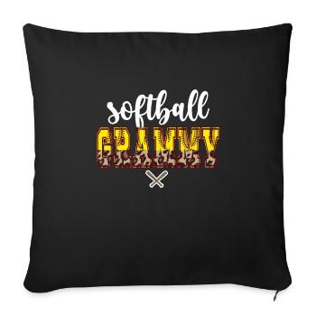 Grammy Grandma Of a Softball Player Softball Grammy - Sofa pillowcase 17,3'' x 17,3'' (45 x 45 cm) - black - Front
