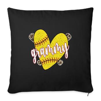 Grammy Grandma Of A Softball Player Softball Grammy - Sofa pillowcase 17,3'' x 17,3'' (45 x 45 cm) - black - Front