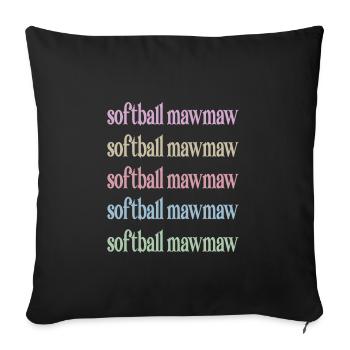 Mawmaw Grandma By Softball Player Softball Mawmaw - Sofa pillowcase 17,3'' x 17,3'' (45 x 45 cm) - black - Front