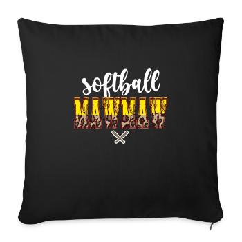 Mawmaw Grandma Of A Softball Player Softball Mawmaw - Sofa pillowcase 17,3'' x 17,3'' (45 x 45 cm) - black - Front