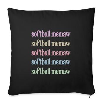 Memaw Grandma By Softball Player Softball Memaw - Sofa pillowcase 17,3'' x 17,3'' (45 x 45 cm) - black - Front
