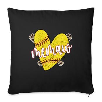 Memaw Grandma Of a Softball Player Softball Memaw - Sofa pillowcase 17,3'' x 17,3'' (45 x 45 cm) - black - Front