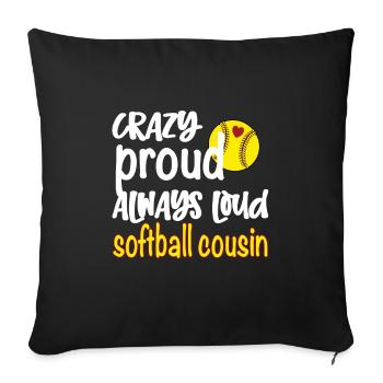 Proud softball cousin softball player cousin - Sofa pillowcase 17,3'' x 17,3'' (45 x 45 cm) - black - Front