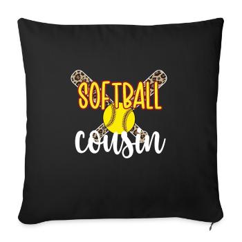 Softball Cousin Proud Softball Player Cousin - Sofa pillowcase 17,3'' x 17,3'' (45 x 45 cm) - black - Front