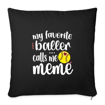 Proud Meme Grandma From Softball Player Softball Meme - Sofa pillowcase 17,3'' x 17,3'' (45 x 45 cm) - black - Front