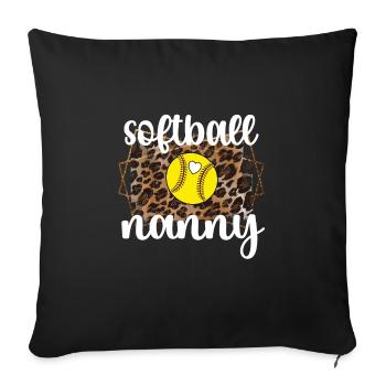 Nounou Mamie De Joueur De Softball Nounou De Softball - Housse de coussin décorative 45 x 45 cm - noir - Devant