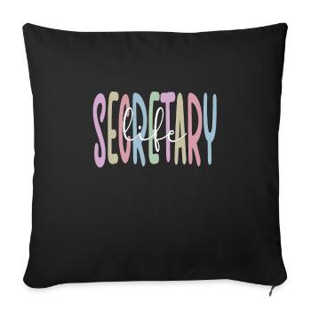 Proud Secretary Appreciation Office Worker - Sofa pillowcase 17,3'' x 17,3'' (45 x 45 cm) - black - Front