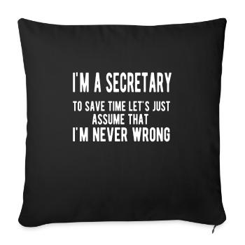 Secrétaire Fiers employés de bureau Appréciation - Housse de coussin décorative 45 x 45 cm - noir - Devant