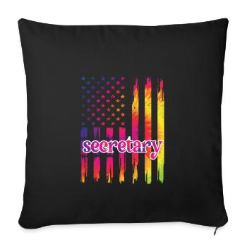 Secrétaire Fiers employés de bureau Appréciation - Housse de coussin décorative 45 x 45 cm - noir - Devant