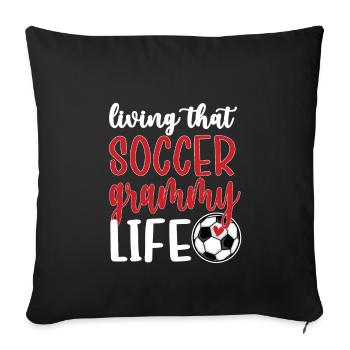 Grammy Grand-mère de joueur de football Grammy - Housse de coussin décorative 45 x 45 cm - noir - Devant