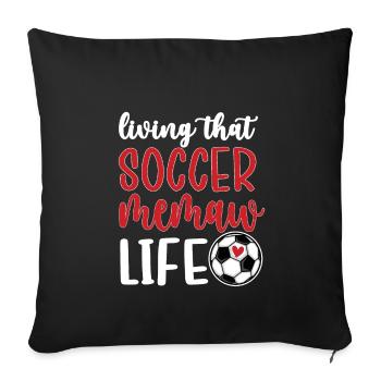 Fier Memaw grand-mère du joueur de football Soccer Memaw - Housse de coussin décorative 45 x 45 cm - noir - Devant
