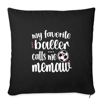 Fier Memaw grand-mère du joueur de football Soccer Memaw - Housse de coussin décorative 45 x 45 cm - noir - Devant