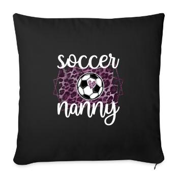 Fière nounou de football Grand-mère de la joueuse de football nounou - Housse de coussin décorative 45 x 45 cm - noir - Devant