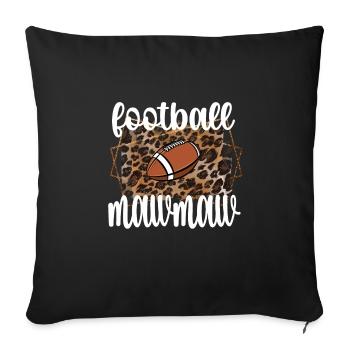 Football Mawmaw Grand-mère du joueur de football Mawmaw - Housse de coussin décorative 45 x 45 cm - noir - Devant