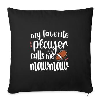 Mawmaw football grand-mère du joueur de football Mawmaw - Housse de coussin décorative 45 x 45 cm - noir - Devant