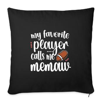 Football Memaw Grand-mère du joueur de football Memaw - Housse de coussin décorative 45 x 45 cm - noir - Devant