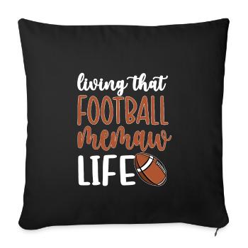 Football Memaw Grand-mère du joueur de football Memaw - Housse de coussin décorative 45 x 45 cm - noir - Devant