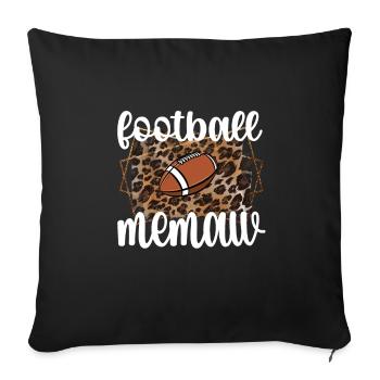 Memaw Grandma By Football Player Football Memaw - Sofa pillowcase 17,3'' x 17,3'' (45 x 45 cm) - black - Front