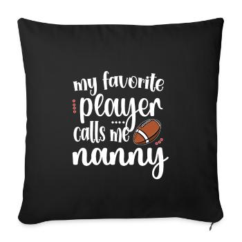 Football Nanny Grandma Of Football Player Nanny - Sofa pillowcase 17,3'' x 17,3'' (45 x 45 cm) - black - Front
