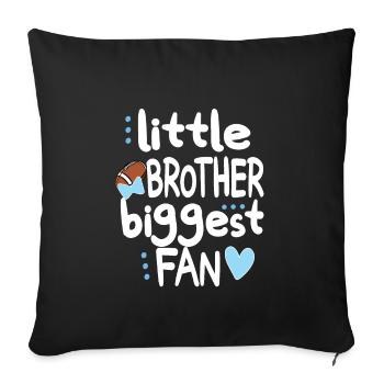 Proud Football Brother of a Football Player - Sofa pillowcase 17,3'' x 17,3'' (45 x 45 cm) - black - Front