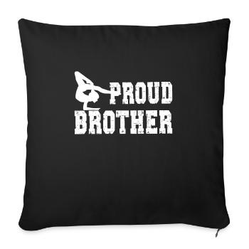 Proud Gymnastics Brother Gymnast Brother Gifts - Sofa pillowcase 17,3'' x 17,3'' (45 x 45 cm) - black - Front