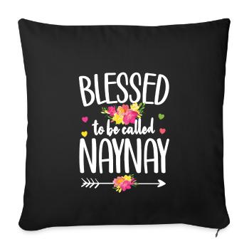 Naynay Grand-mère Fête des mères Naynay Cadeau Grand-mère - Housse de coussin décorative 45 x 45 cm - noir - Devant