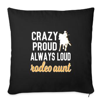 Fier rodéo tante Rodeo Rider tante cadeau - Housse de coussin décorative 45 x 45 cm - noir - Devant