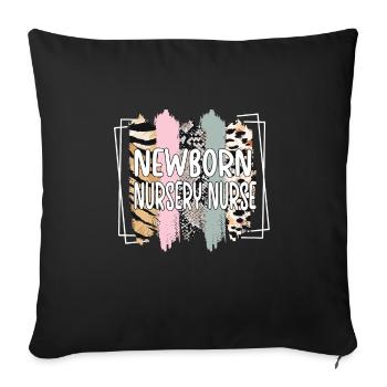 Baby nurse neonatal nurse - Sofa pillowcase 17,3'' x 17,3'' (45 x 45 cm) - black - Front