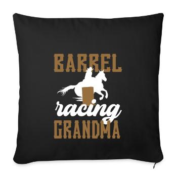 Barrel Racing Grand-mère Cadeau Barrel Racing Grand-mère - Housse de coussin décorative 45 x 45 cm - noir - Devant