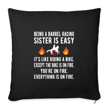 Barrel Racing Sister Meilleure sœur Barrel Racing - Housse de coussin décorative 45 x 45 cm - noir - Devant