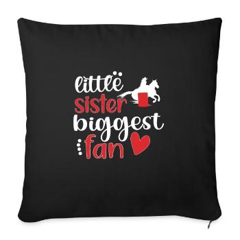 Barrel Racing Sister Meilleure sœur Barrel Racing - Housse de coussin décorative 45 x 45 cm - noir - Devant