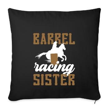 Barrel Racing Sister Meilleure sœur Barrel Racing - Housse de coussin décorative 45 x 45 cm - noir - Devant