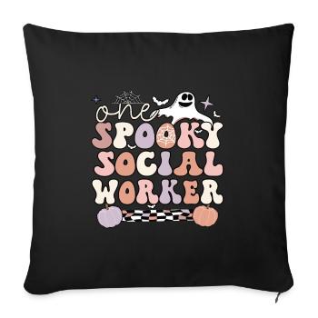 Cadeaux de travailleurs sociaux d’Halloween pour les travailleurs sociaux - Housse de coussin décorative 45 x 45 cm - noir - Devant