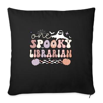School Librarian Halloween Library Worker Gifts - Sofa pillowcase 17,3'' x 17,3'' (45 x 45 cm) - black - Front